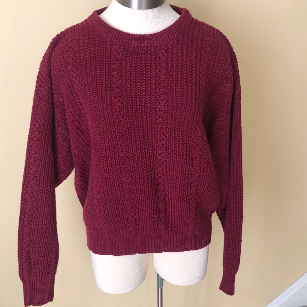 Vintage Penns Landing cotton fisherman’s crew neck cable knit sweater
